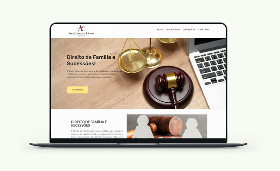 tela de site de advogada autonoma