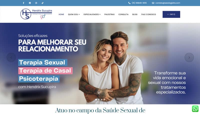 site moderno institucional para terapeuta