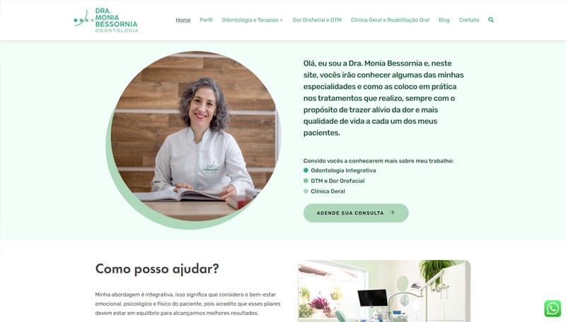 modelo de site para dentista clean