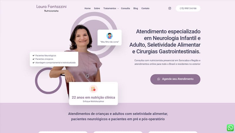 site para nutricionista em wordpress