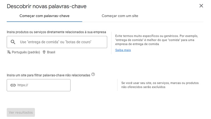 palavras-chave relevantes e lucrativas keyplanner