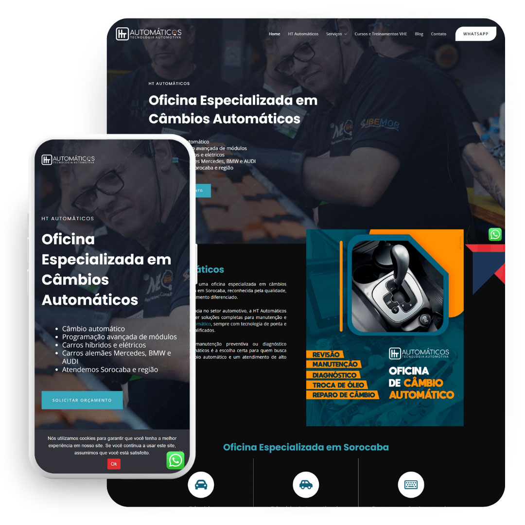 Criação de site para oficina mecânica HT Automáticos