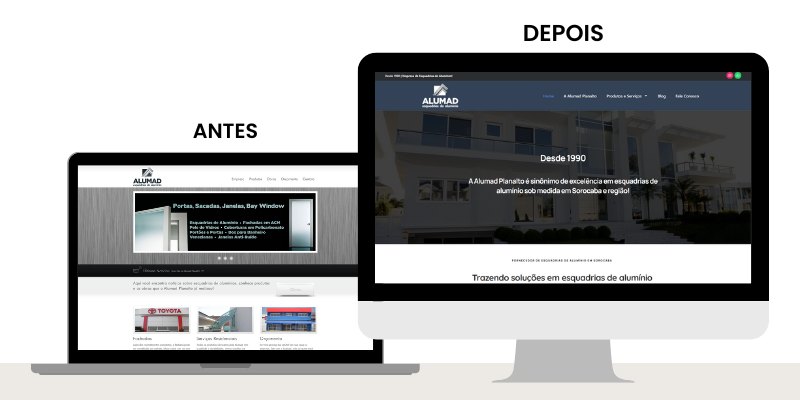 atualização de website antes e depois webby