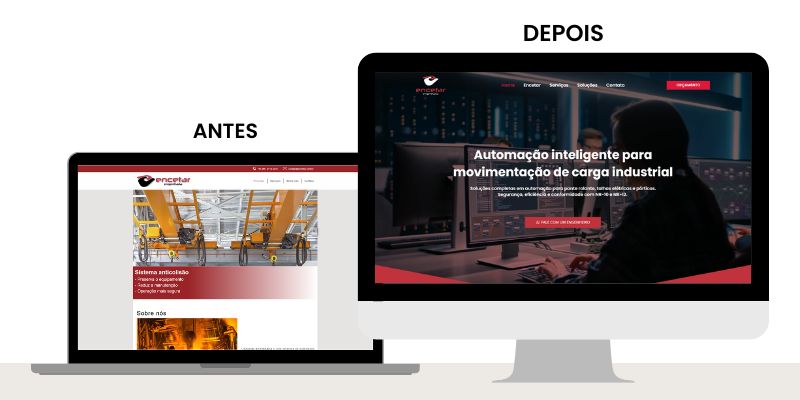dar cara nova a um site antes e depois