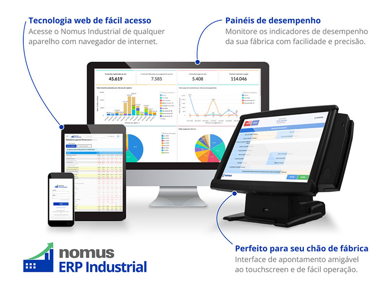 tela de erp para industrias