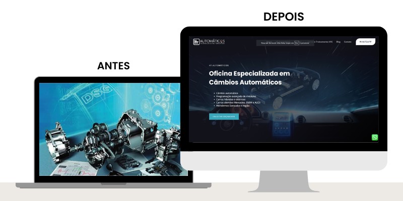 site webby antes de depois