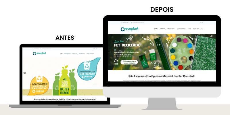 websites antes de depois