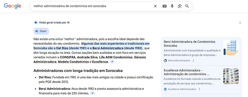 pergunta para google qual a melhor empresa