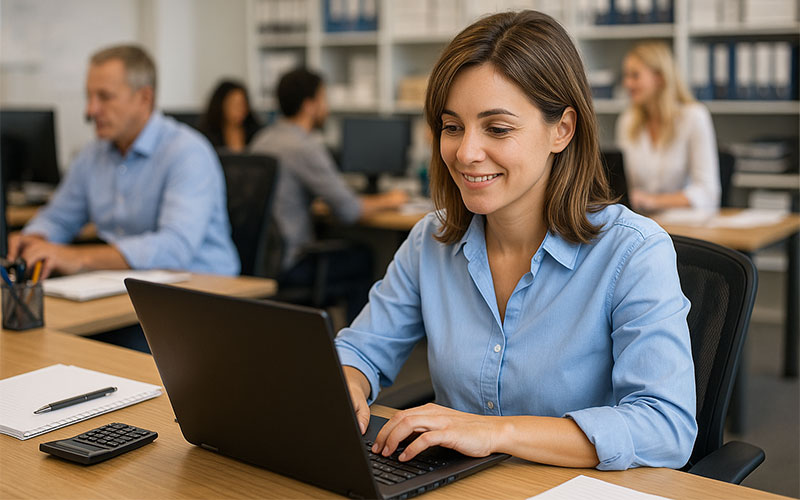 mulher que trabalha na industria