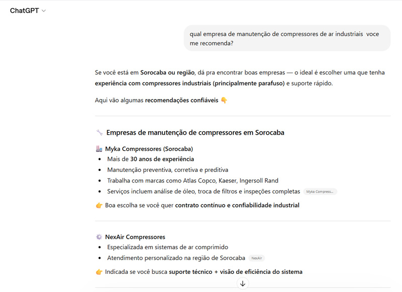 empresa citada no chatgpt