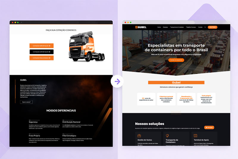 site transporte de container